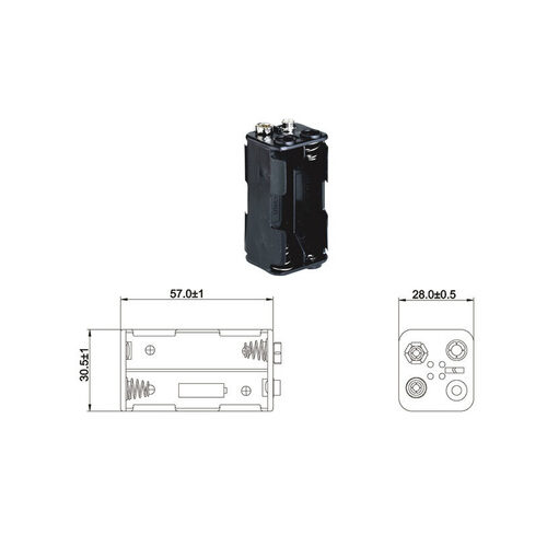 Batteriehalter für 4 x Mignon Batterie mit Druckknopf-Anschluss