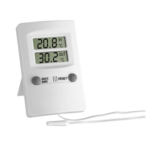 TFA Elektronisches Minima-Maxima-Thermometer, weiß