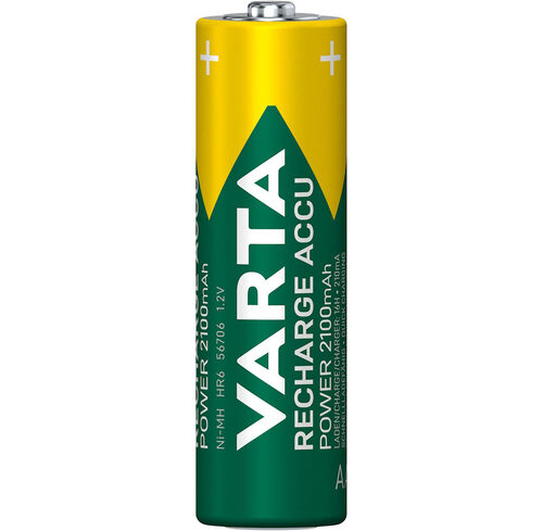 VARTA 4er-Set NiMH-Mignon-Akku RECHARGE ACCU Power 2100 mAh, AA, HR6