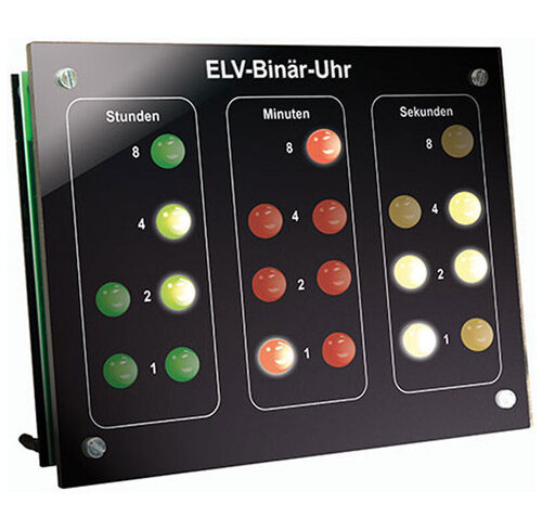ELV Bausatz Binär-Uhr BU 1, mit Frontplatte (ohne DCF-Modul)