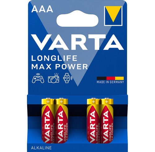 Varta Longlife Power Max, Alkaline Batterie Micro AAA, 4er-Pack