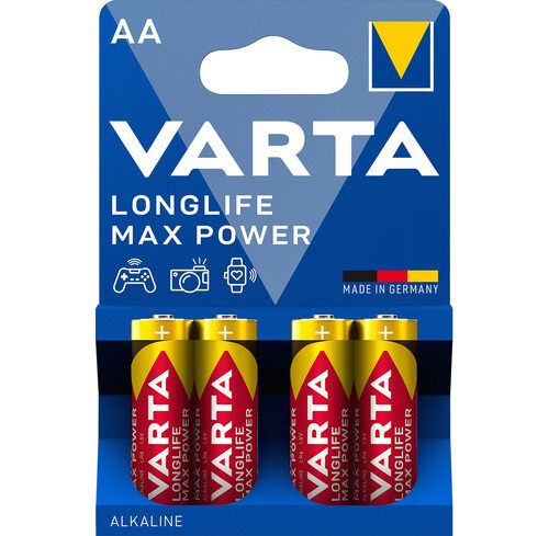 Varta Longlife Power Max, Alkaline Batterie Mignon AA, 4er-Pack
