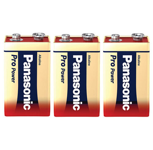 Panasonic Pro Power Alkaline Batterie, 9-V-Block, 3er-Pack