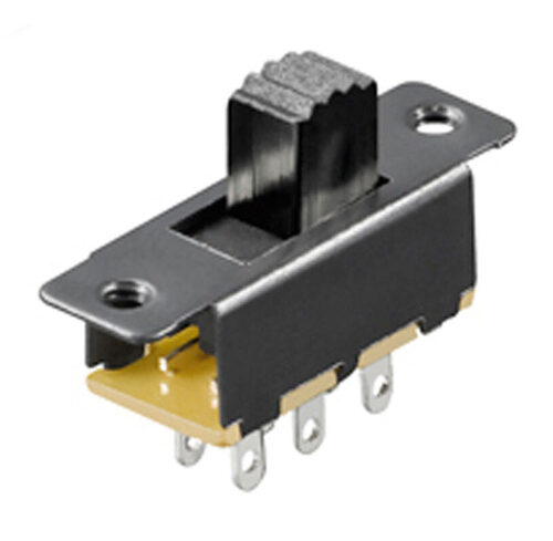 Schiebeschalter, 0,1 A/250 V, 6 Pins, 2x um