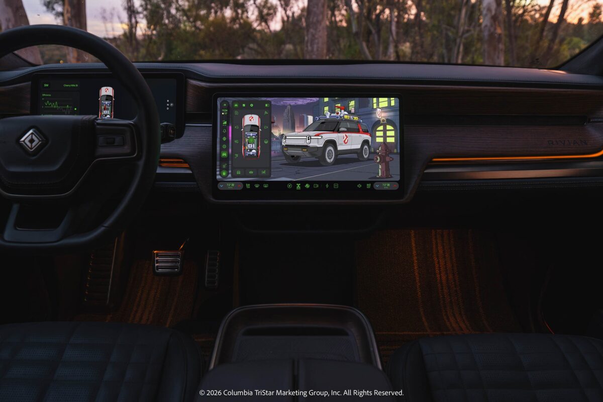 Ecto-R1 Darstellung auf dem zentralen Rivian Display