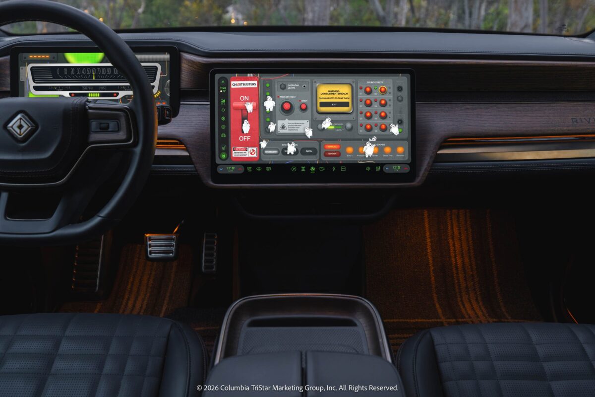 Ghostbusters-App auf dem zentralen Rivian Display